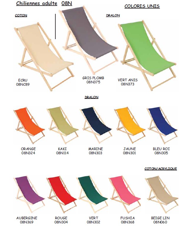 chilienne avec toile amovible, transat
