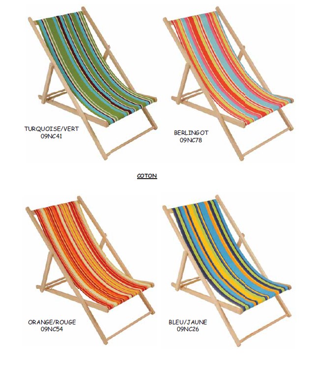 chilienne avec toile raye, transat